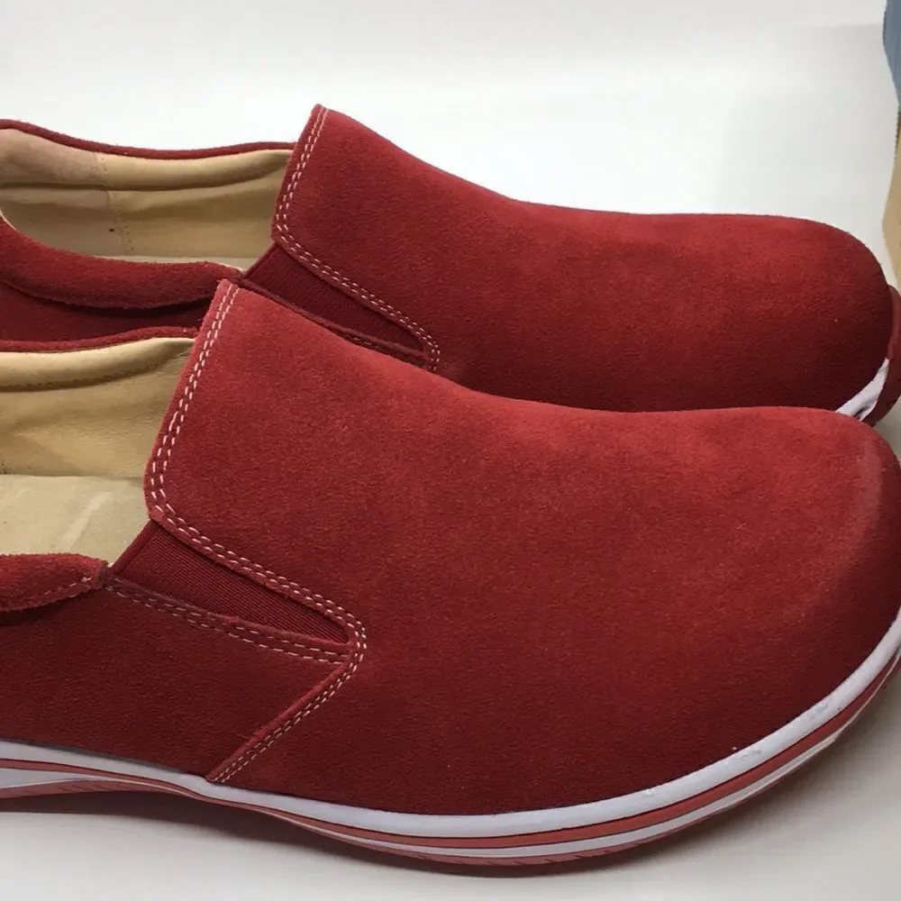 NIB Alegria Aaron Dark Res Suede Slip On Shoes - Size 43 EU 9.5 US (W US 13)